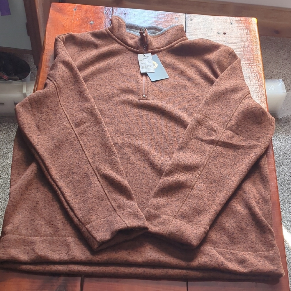 Men's Victory Quarter Zip. Burnt Orange Size Extra Large.